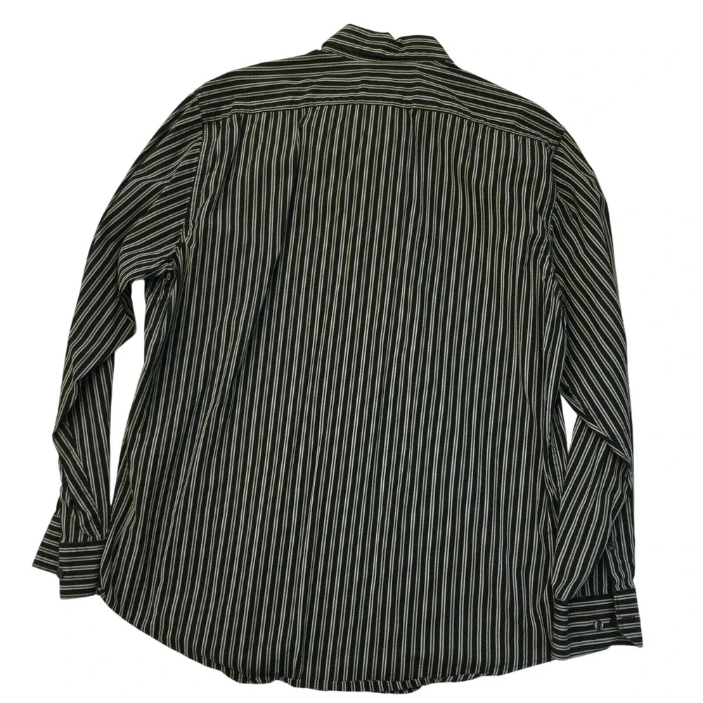 Structure premium Woven 100%‎ Cotton Button Up Striped Long Sleeve Career/Casual